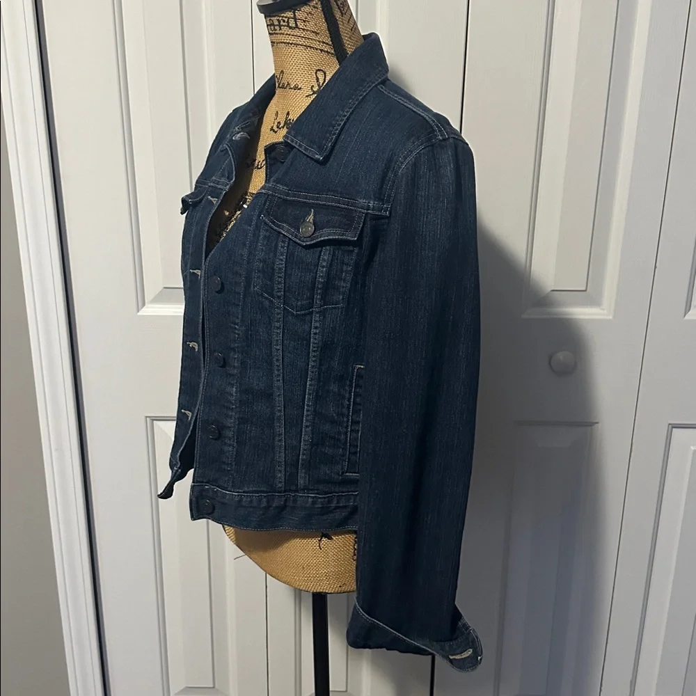 Banana Republic Dark Blue Denim Jacket - Women's Classic Jean Coat